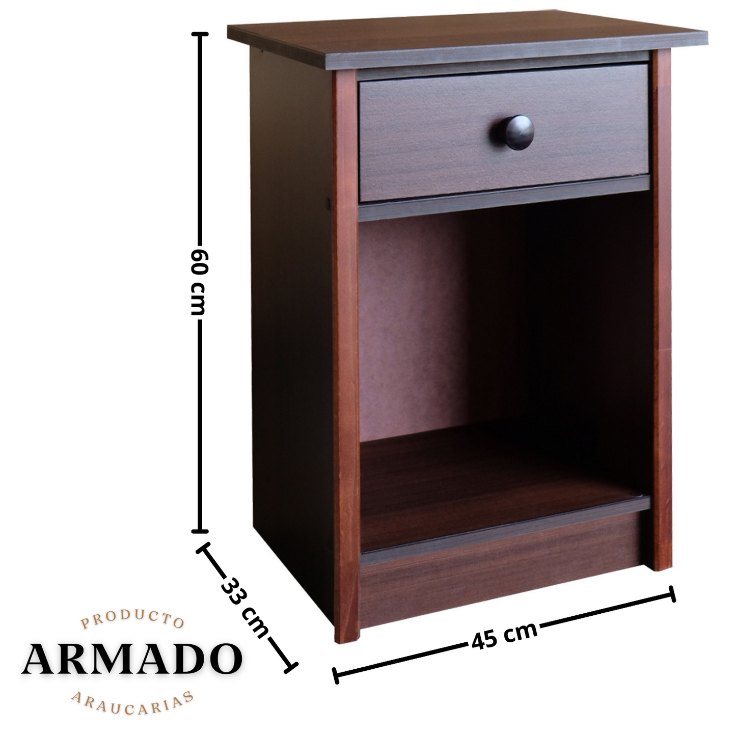 Set Respaldo Velador Palermo 1.5 Plaza