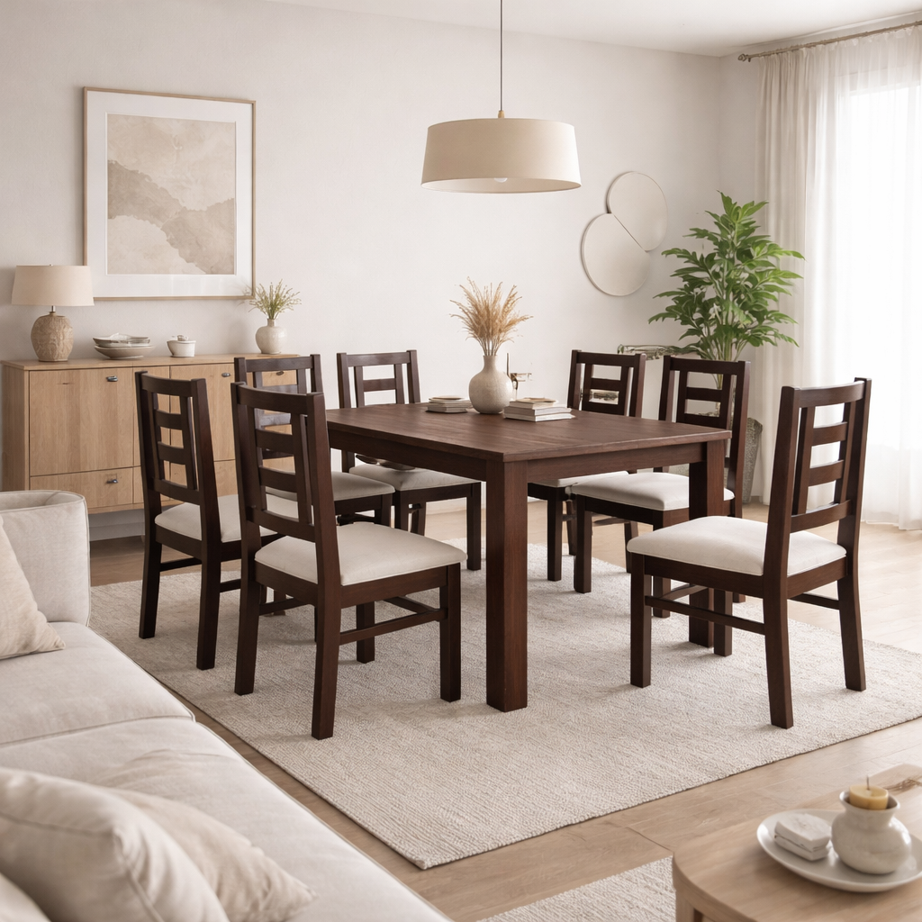 Juego de Comedor New Barcelona Chocolate 6 Sillas