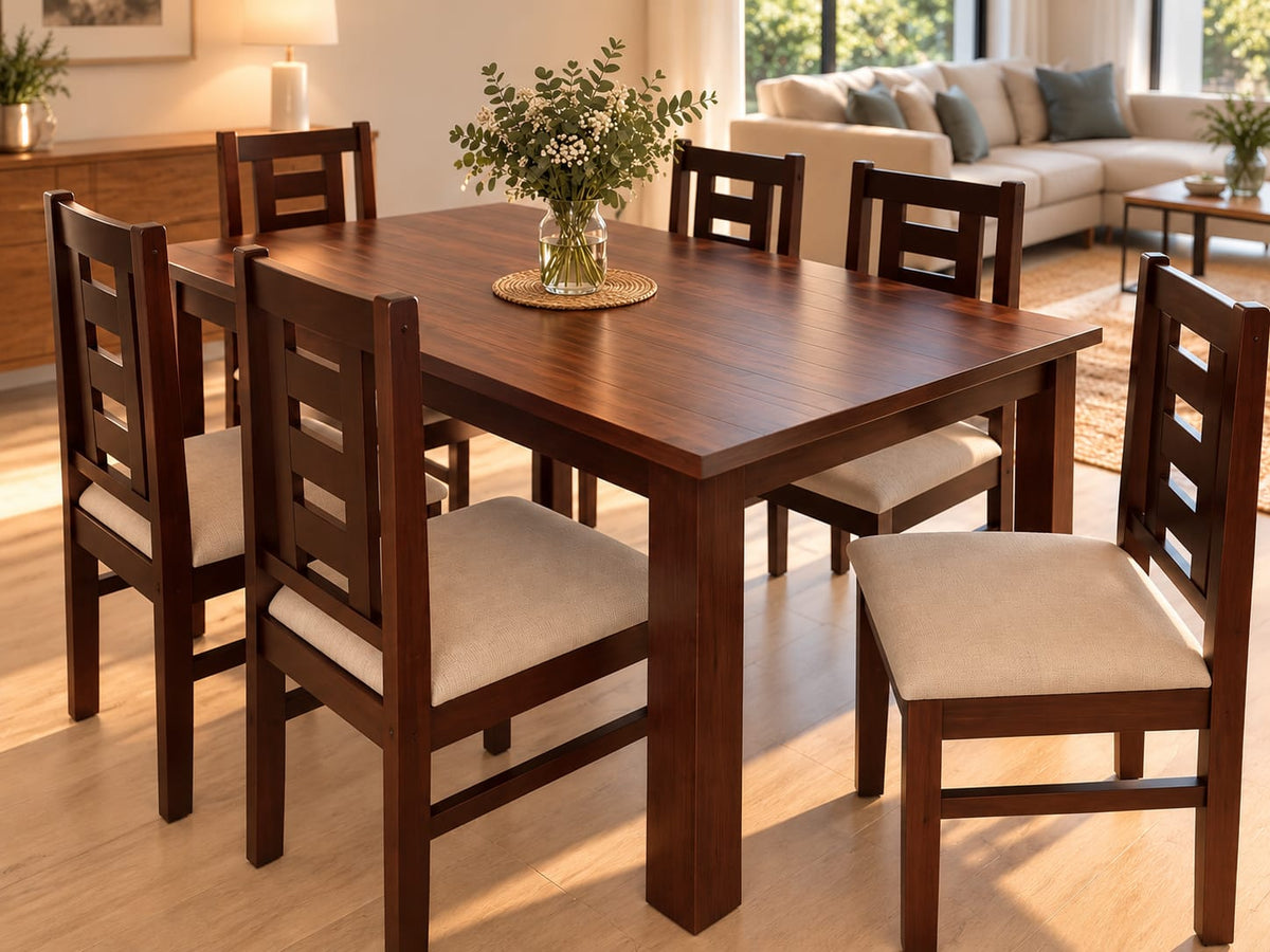Juego de Comedor New Barcelona Chocolate 6 Sillas